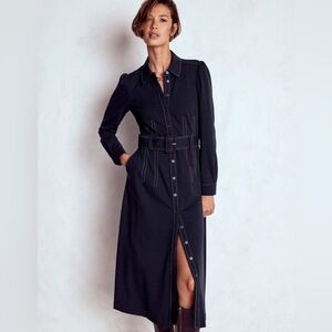Boden Blue Anita Long Sleeve Shirt Dress